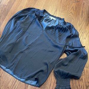 LOFT Charcoal Gray/ Blue Blouse